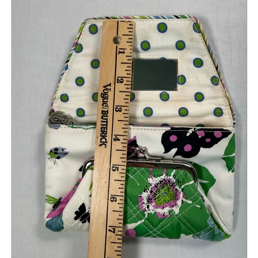 Vera Bradley Casey Sateen Wallet Limited Edition Butterfly Flower Pattern Purple - Picture 10 of 10